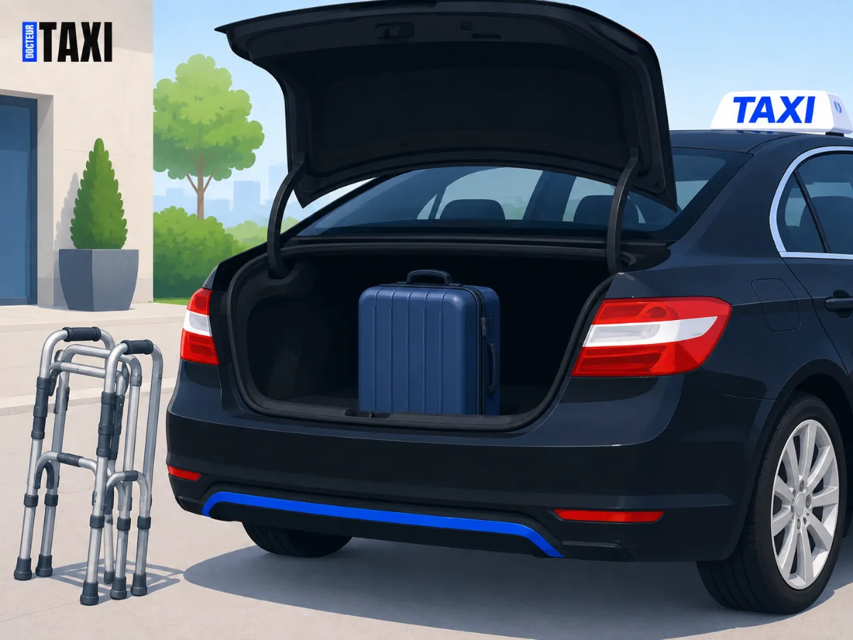 Bagages et matériel en taxi conventionné : que peut-on emporter ?